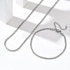 304 Stainless Steel Box Chain Necklace and Bracelet Set SJEW-D091-03P-1