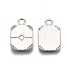 Ion Plating(IP) Brass Micro Pave Clear Cubic Zirconia Pendant Cabochon Settings KK-C005-11P-1