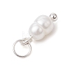 Natural Cultured Freshwater Pearl Potato Charms with Brass Jump Rings PALLOY-JF04176-03-5