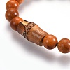 Couples Wood Beads Stretch Bracelets BJEW-JB04122-5