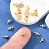 SHEGRACE Brass Micro Pave Cubic Zirconia Connector Charms XGRQ5K404-833G-B-4