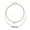 Alloy Double Layered Necklaces NJEW-B0002-04G-4