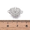 Brass Micro Pave Clear Cubic Zirconia Box Clasps KK-Q074-07P-4