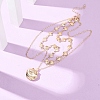Summer Beach Alloy Shell Shape Pendant Double Layer Choker Necklaces for Women NJEW-Z116-02G-2