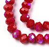 Electroplate Opaque Solid Color Glass Beads Strands EGLA-A044-P6mm-L02-2