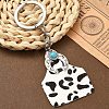 Cowhide Leather & Alloy Keychain KEYC-YW00093-02-1