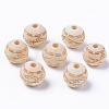 Unfinished Natural Wood European Beads WOOD-S057-009A-1