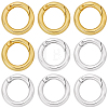 12Pcs 2 Colors Brass Spring Gate Rings KK-SC0008-03-7