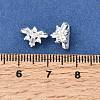 Brass Micro Pave Clear Cubic Zirconia 2-Loop Flower Spacer Bars KK-C258-08S-3