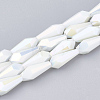 Electroplate Opaque Solid Color Glass Beads Strands EGLA-T008-12I-1