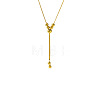 304 Stainless Steel Round Ball Round Snake Chain Slider Lariat Necklaces for Women WGEACE5-01-2