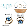 10Pcs Plastic Evil Eye Adjustable Rings Set RJEW-AR0002-04-2
