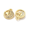Brass Micro Pave Clear Cubic Zirconia Charms KK-Z044-18G-2