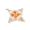 Glass Seed Beaded Star Pendants PALLOY-MZ01165-04-3