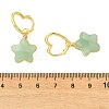 Brass & Natural Green/Blue Aventurine & Quartz Crystal & Rose Quartz & Obsidian Hoop Dangle Earrings EJEW-JE07236-6