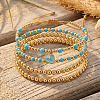 4Pcs 4 Styles Heart Alloy Enamel Charm Bracelets LG2840-1-3