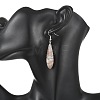 Natural Amethyst Lace Agate & Brass Dangle Earrings GG-EJEW-JE07256-2