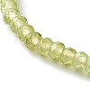 Faceted Rondelle Natural Peridot Beads Stretch Bracelets BJEW-JB06383-05-4