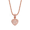 Brass Micro Pave Clear Cubic Zirconia Heart Pendant Rope Chain Necklaces for Women FS-WG43ED0-05-1