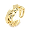 Brass Micro Pave Cubic Zirconia Open Cuff Rings RJEW-C033-07G-1