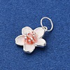 925 Sterling Silver White Enamel Flower Charms STER-D304-03S-2