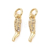 Rack Plating Brass Micro Clear Pave Cubic Zirconia Charms KK-C008-13G-2