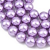 Electroplated Shell Pearl Beads Strands BSHE-F018-01-4