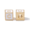 Rack Plating Brass Enamel Beads KK-B060-04G-04C-1