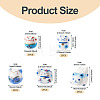 10Pcs 5 Styles Handmade Printed Porcelain Beads PORC-TA0001-81-4