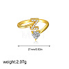 Brass Micro Pave Clear Cubic Zirconia Cuff Open Rings FS-WGF859A-16-1