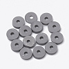 Flat Round Handmade Polymer Clay Bead Spacers X-CLAY-R067-4.0mm-40-2