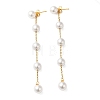 304 Stainless Steel with Plastic Pearl Stud Dangle Earrings EJEW-Q386-02C-G-2