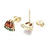 Brass Micro Pave Cubic Zirconia Stud Earrings EJEW-S210-010-NR-2