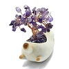 Natural Amethyst Chips Tree of Life Decorations with Cat Display Decorations DJEW-K025-03A-2