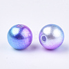 Rainbow ABS Plastic Imitation Pearl Beads OACR-Q174-10mm-06-2
