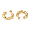 Ion Plating(IP) 304 Stainless Steel Bamboo Ring Stud Earring EJEW-K244-42G-2