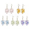 Flower Transparent Spray Painted Glass Cluster Earrings EJEW-JE05741-1