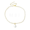 Adjustable Baroque Natural Keshi Pearl Pendant Natural Pearl Rice Beaded Lariat Necklaces for Women NJEW-JN06343-01-3