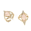 Brass Micro Pave Cubic Zirconia Cuff Rings for Women GG-CBA7610-11G-08-4