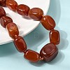 Dyed Natural Red Agate Cuboid Graduated Beaded Necklaces with Alloy Clasps NJEW-C113-01C-2