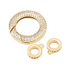 Ring Brass Micro Pave Clear Cubic Zirconia Spring Gate Rings KK-C162-094G-2