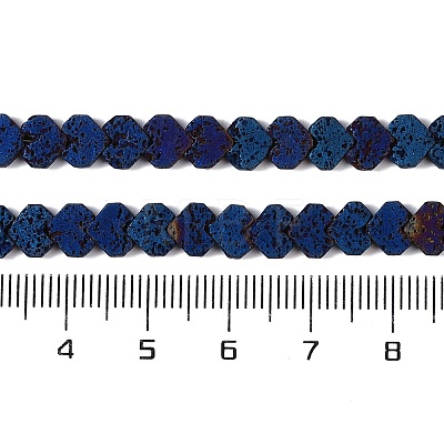 Electroplated Natural Lava Rock Beads Strands G-Q1009-G01-02F-1
