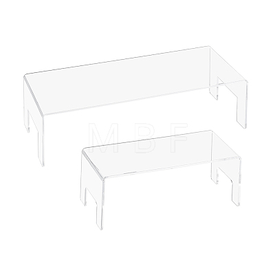 AHADERMAKER 2Pcs 2 Styles Rectangle Transparent Acrylic Display Riser Stand Shelf ODIS-GA0001-44-1