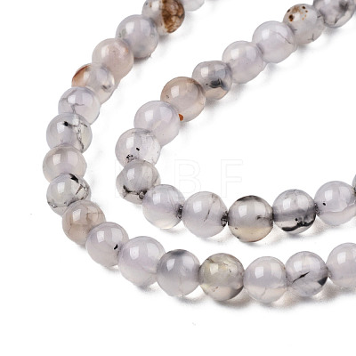 Round Natural Dragon Veins Agate Beads Strands G-S124-4mm-1