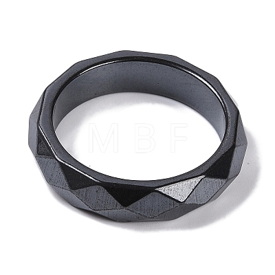 Magnetic Synthetic Hematite Finger Ring for Men Women RJEW-A047-01E-1