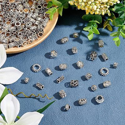 180Pcs 12 Style Tibetan Style Alloy Beads FIND-NB0002-86-1