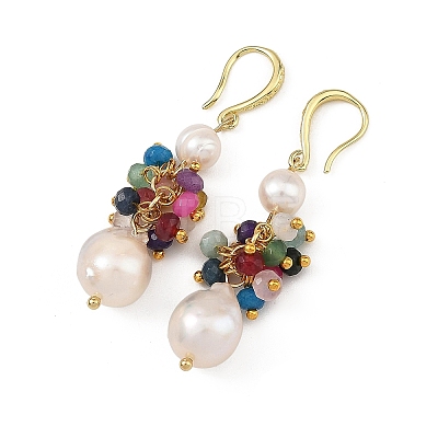 Natural Malaysia Jade & Natural Baroque Pearl Keshi Pearl Dangle Earrings EJEW-JE07410-1