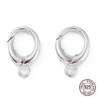 Rhodium Plated 925 Sterling Silver Spring Gate Rings STER-K173-14P-1