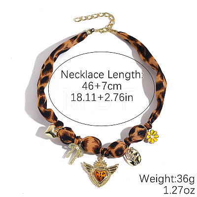 Alloy Enamel & Plastic Sacred Heart Pendant Scarf Necklaces for Women WG77745-01-1