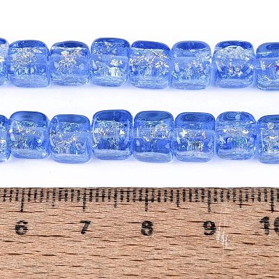 Handmade Foil Glass Beads Strands FOIL-Q002-04B-1